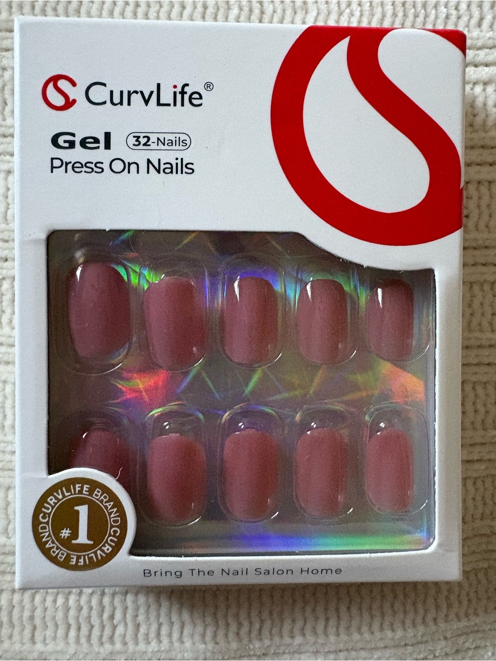 New Curvlife Gel Press On Nails in Light Mauve Pink - 32 Pack